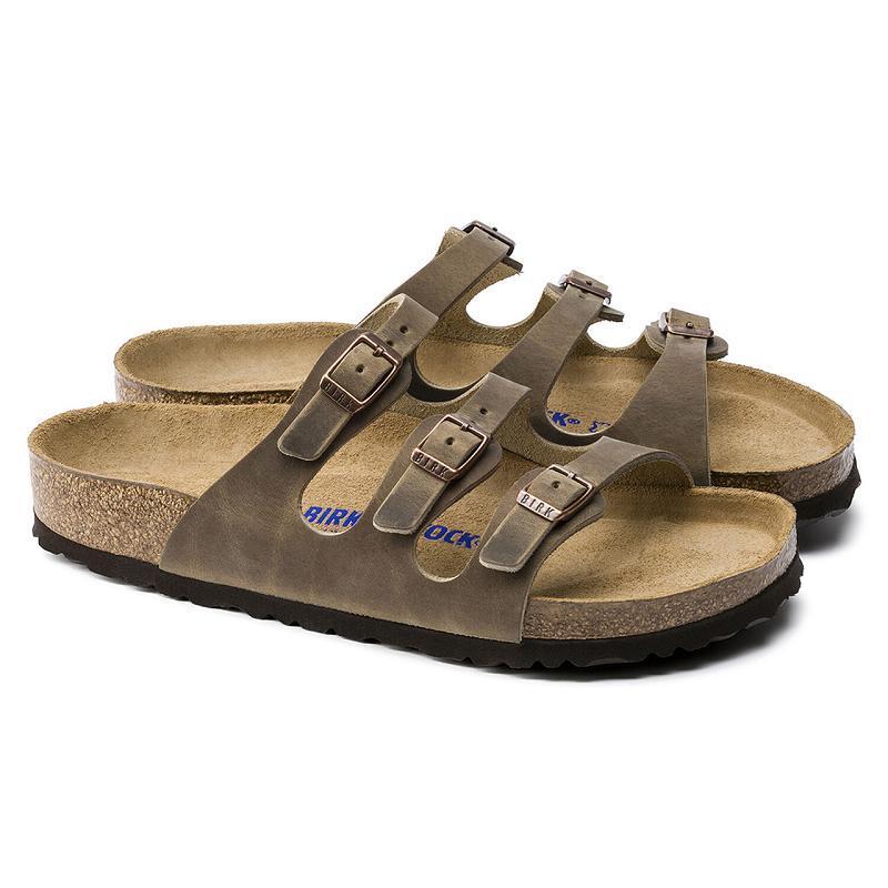 Birkenstock Soft Footbed Oiled Læder Florida Dame Brune | DK 461ZUT